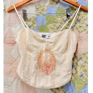 Tiger Mist Athena Cupid Fairy Floral‎ Y2K Coquette Tinkerbell Blouse Top Small